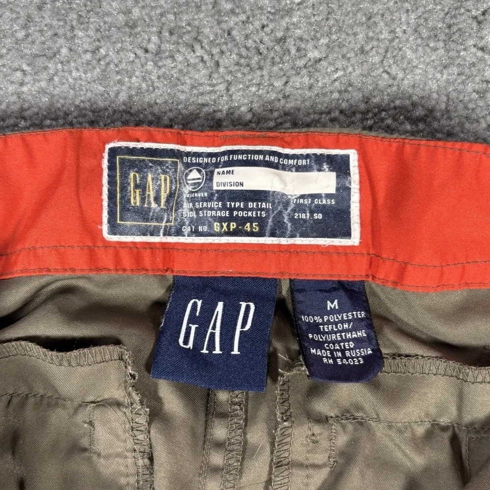 Vintage GAP Pants Youth Boys M‎ Olive Green Convertible Cargo Roll Up Teflon Y2K